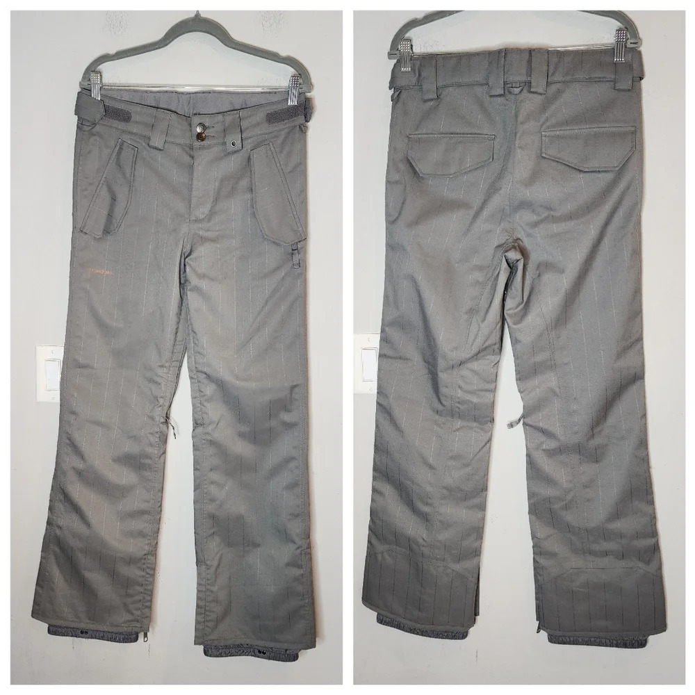 Foursquare Snowboarding Pants Men'sSize Small Grey Pinstripe